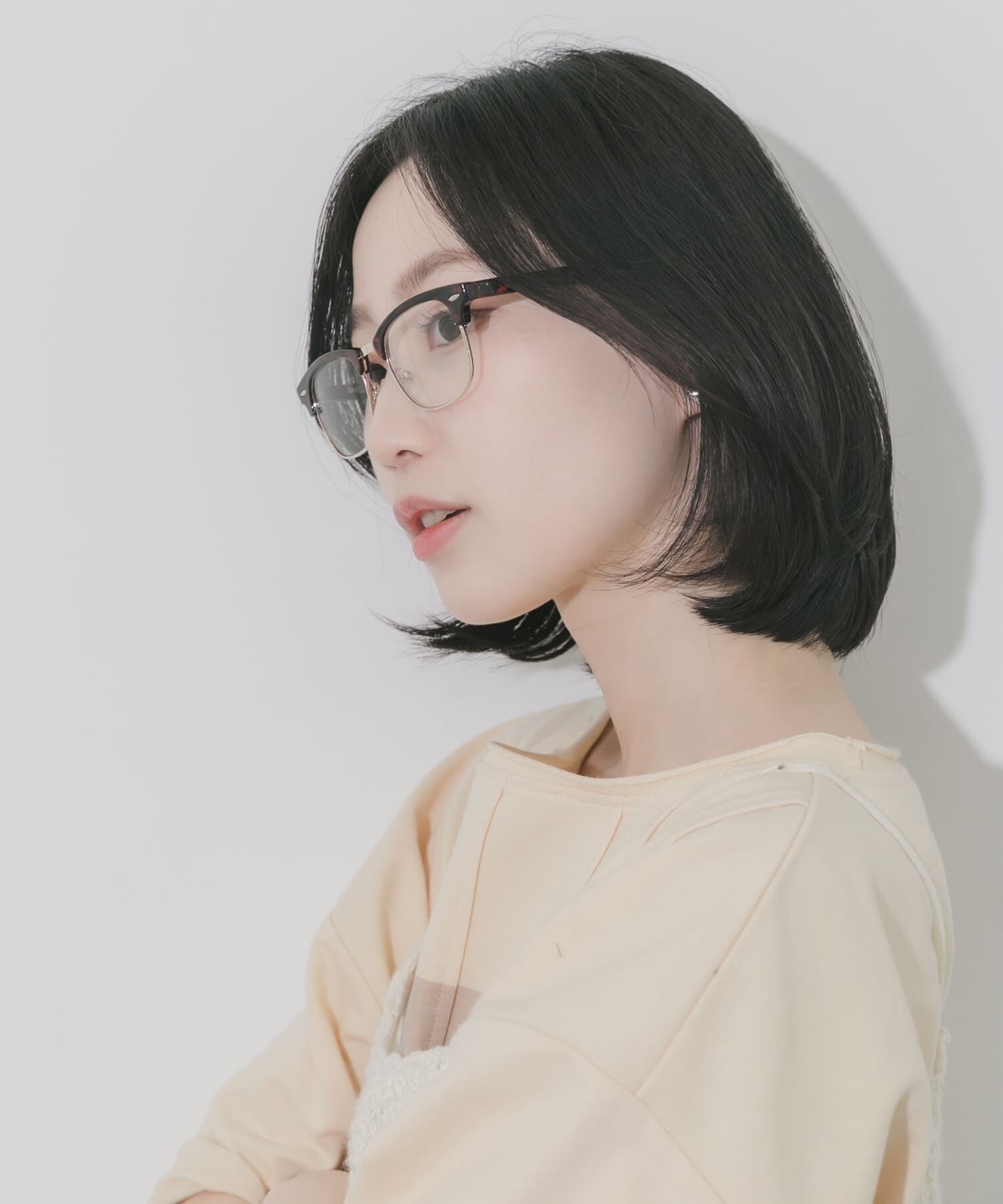 SMELLY「ハーフリムスクエアダテメガネ」|メガネ|