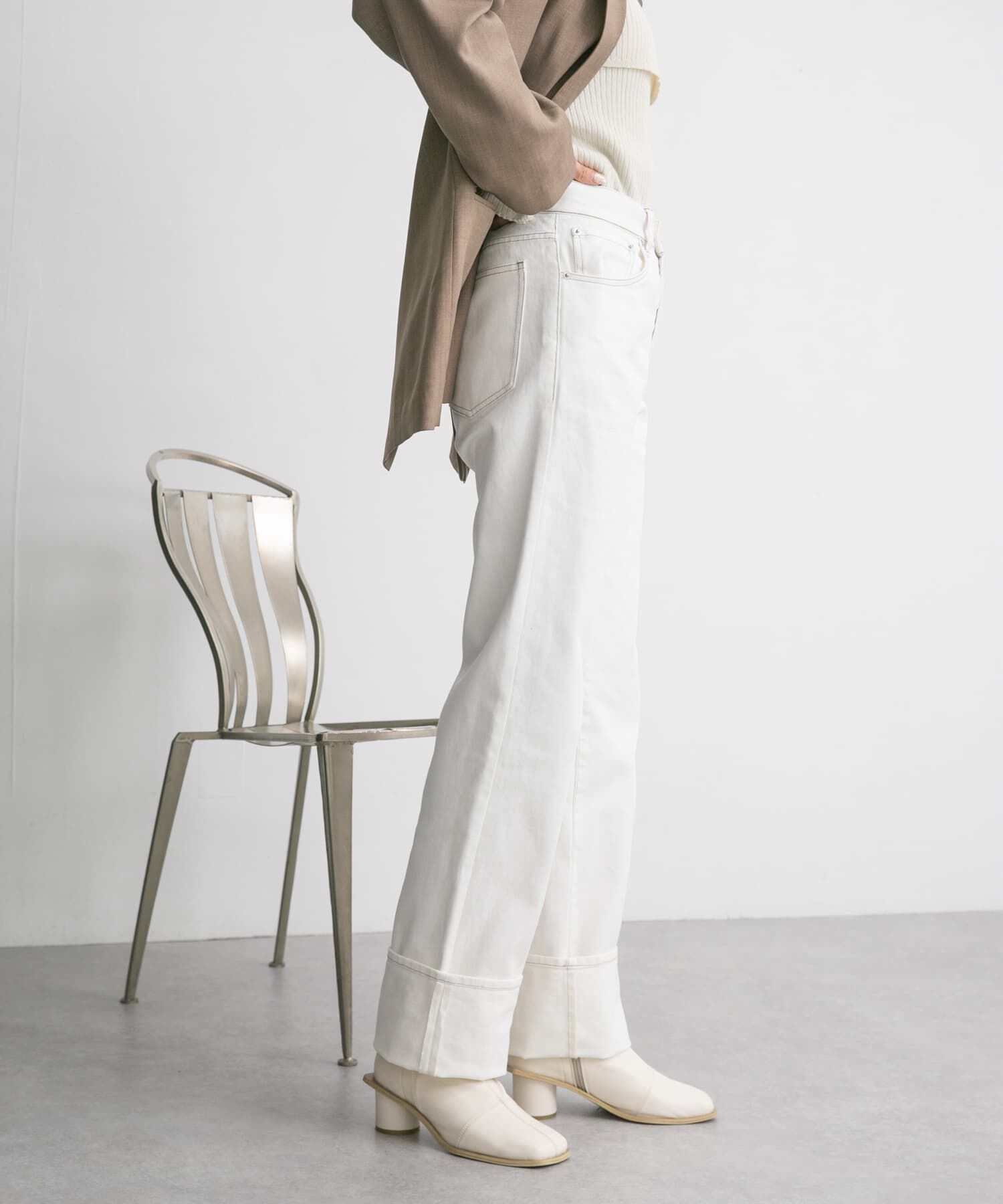  「ターンアップストレートデニム」|デニム|