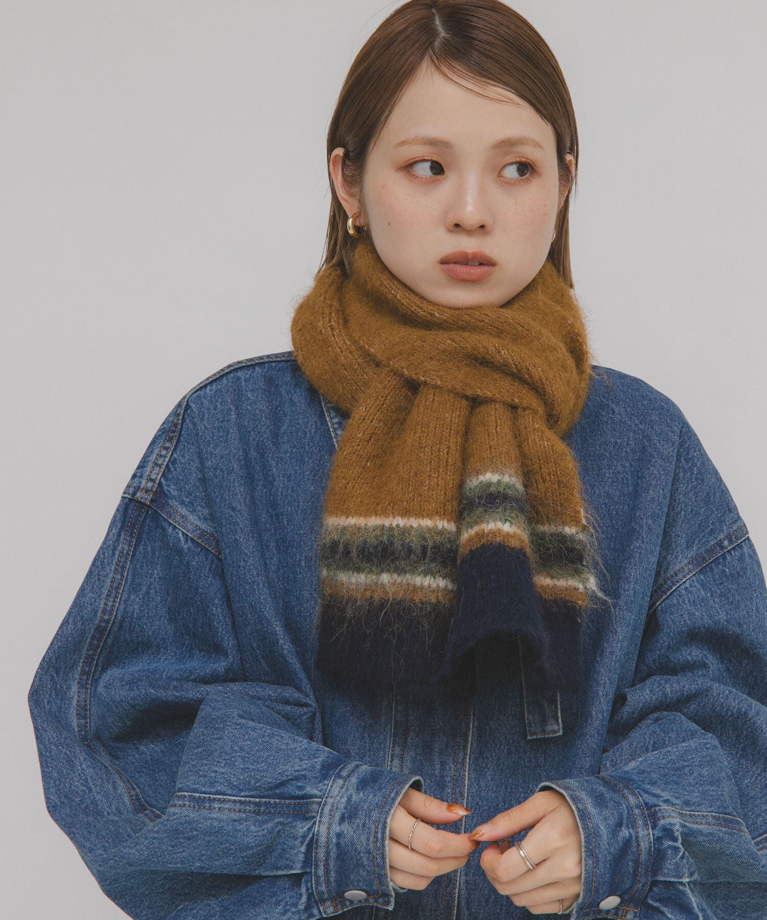  「エンドボーダーデザインマフラー」|マフラー|