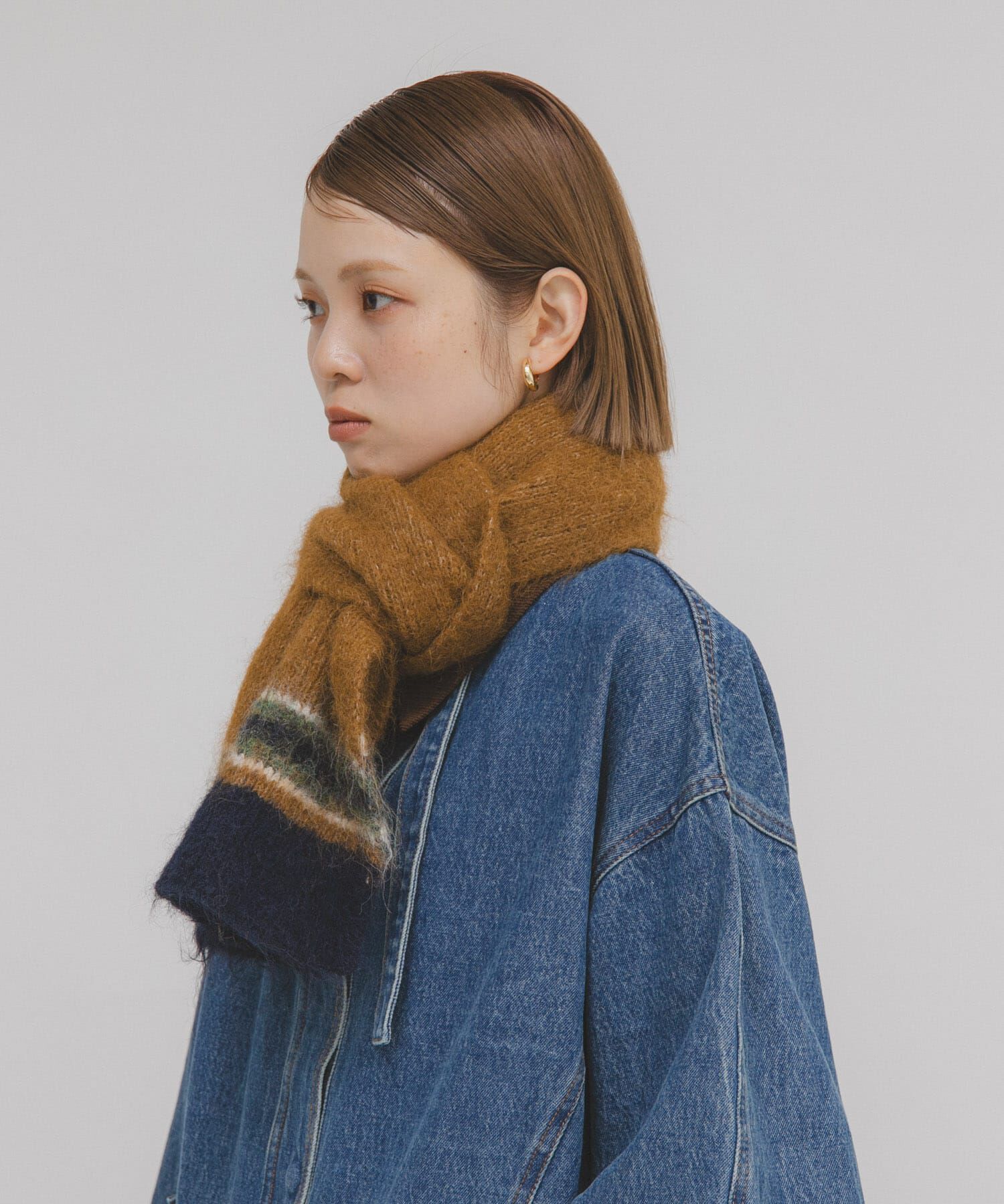  「エンドボーダーデザインマフラー」|マフラー|