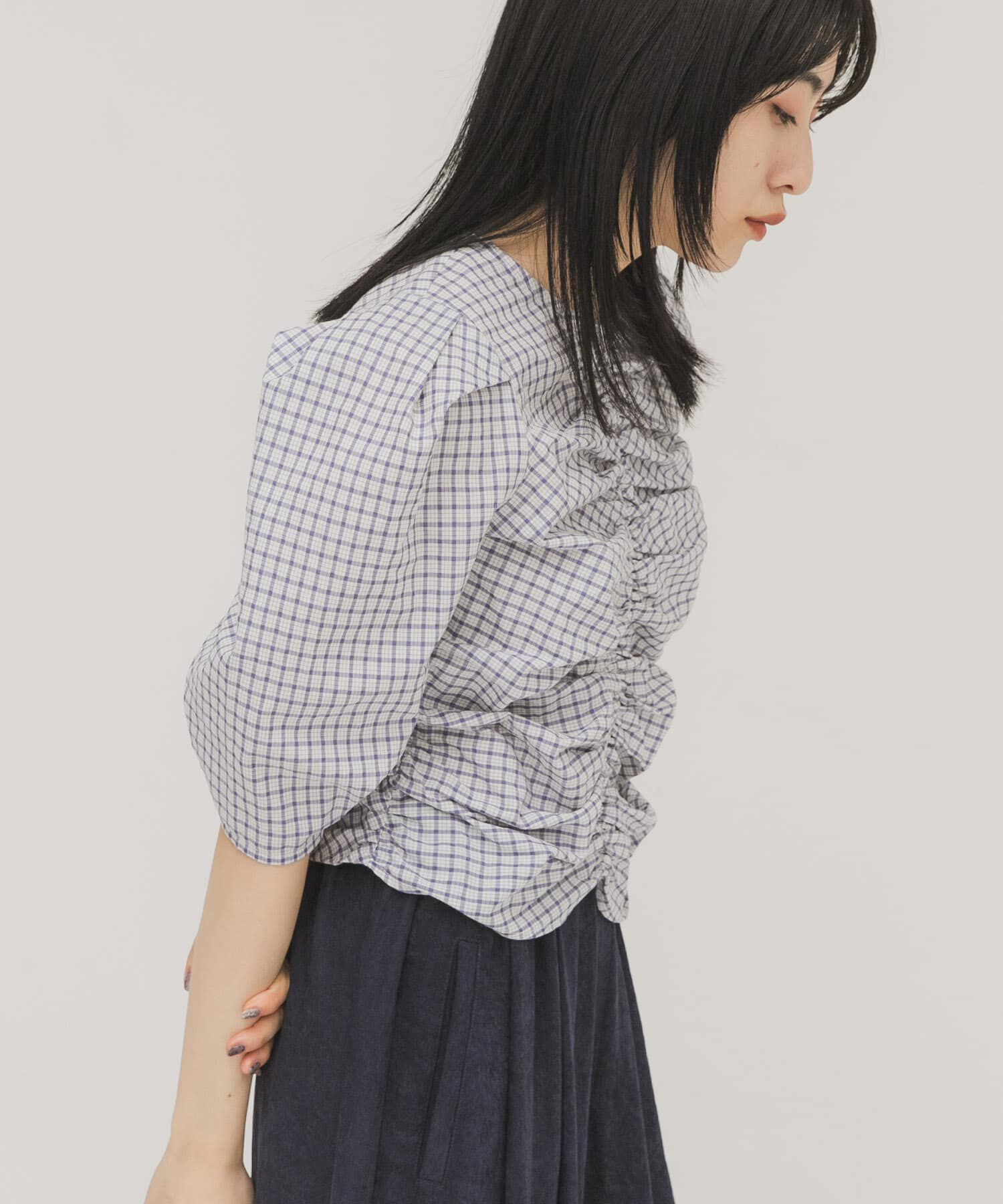  「フロントギャザーコンパクトブラウス」|シャツ・ブラウス|