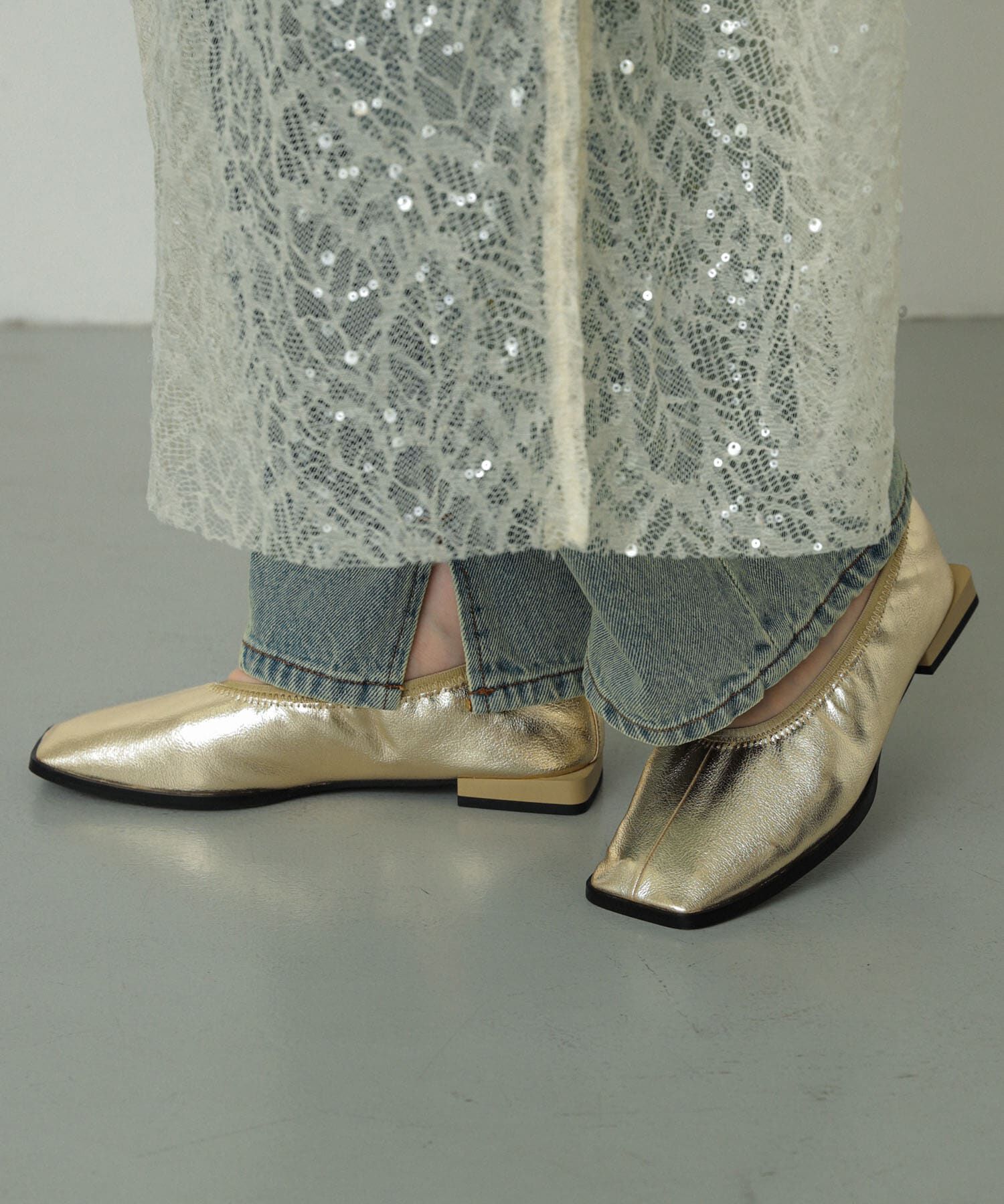 SENSE OF PLACE by URBAN RESEARCH「スクエアトゥフラットシューズ」|バレエシューズ|