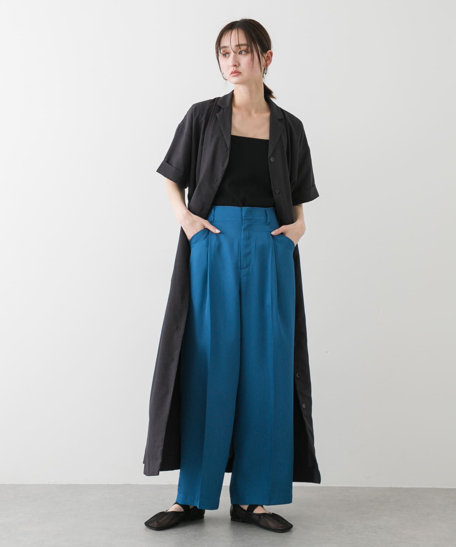 SENSE OF PLACE by URBAN RESEARCH「オブリークトゥメッシュフラットシューズ」|パンプス|