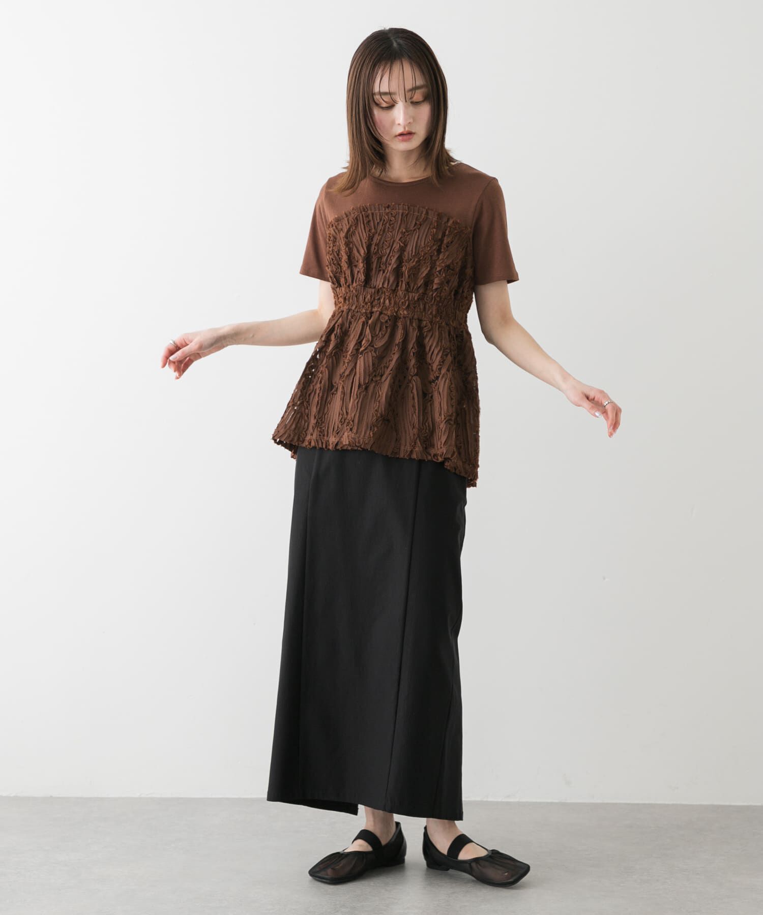 SENSE OF PLACE by URBAN RESEARCH「オブリークトゥメッシュフラットシューズ」|パンプス|