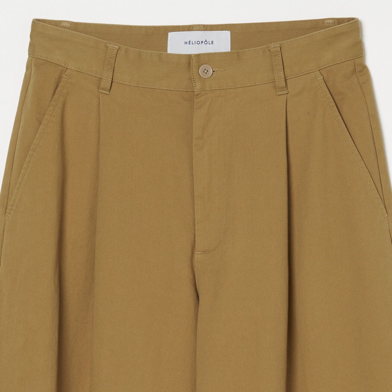 HELIOPOLE「HELIOPOLE COTTON TWILL CURVY TUCK PANTS」|チノ|