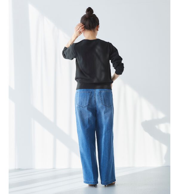 le.coeur blanc「タックワイドデニムパンツ」|デニム|