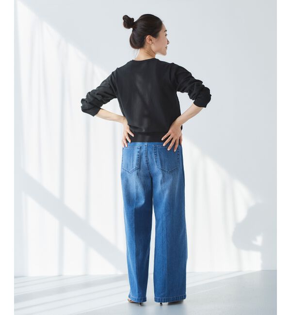 le.coeur blanc「タックワイドデニムパンツ」|デニム|