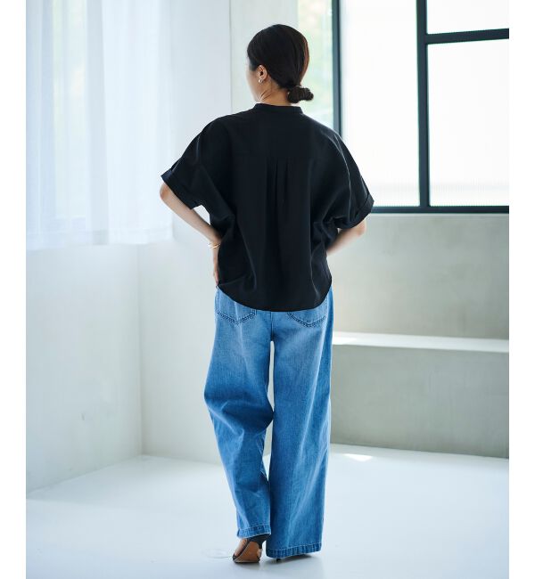 le.coeur blanc「タックワイドデニムパンツ」|デニム|