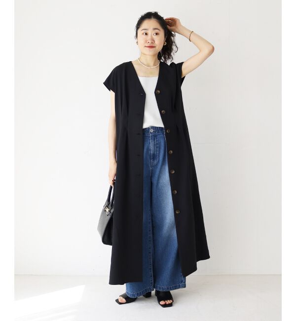  「《WEB限定アイテム》リネンライクフロントボタンワンピース」|ワンピース|