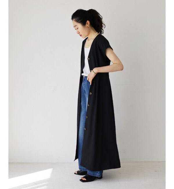  「《WEB限定アイテム》リネンライクフロントボタンワンピース」|ワンピース|