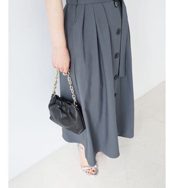  「《WEB限定アイテム》リネンライクフロントボタンワンピース」|ワンピース|