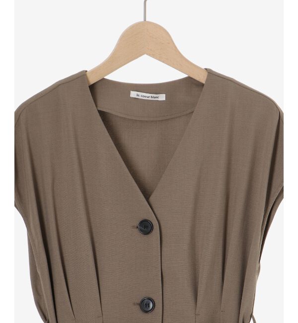  「《WEB限定アイテム》リネンライクフロントボタンワンピース」|ワンピース|