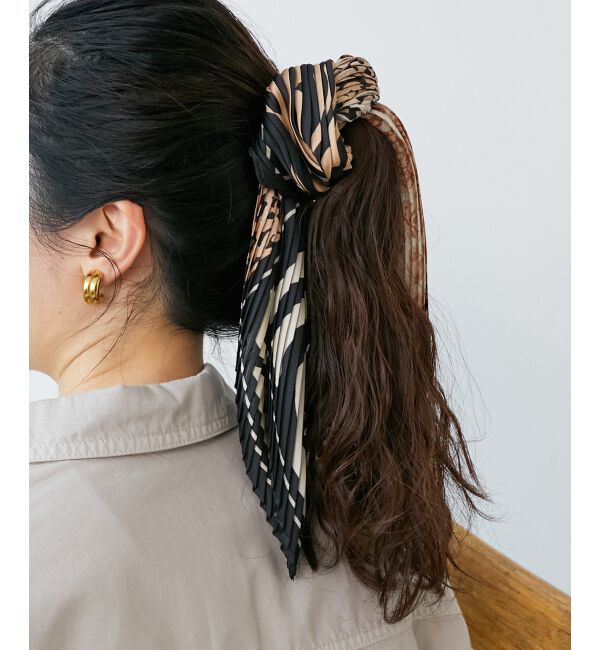  「《WEB限定アイテム》アニマルプリントプリーツスカーフ」|バンダナ・スカーフ|