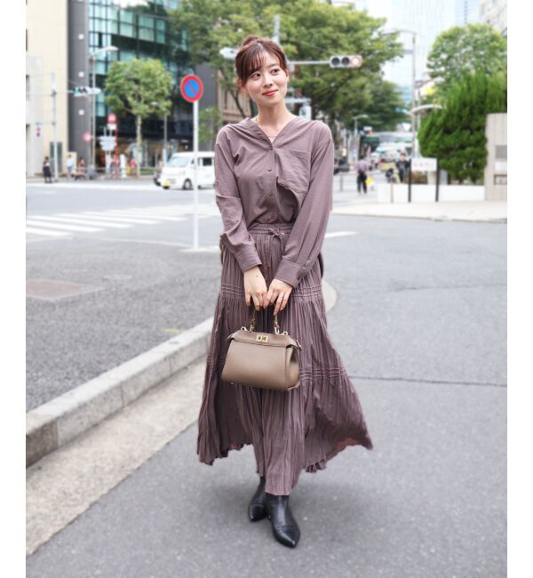  「《手洗い可能》エアータンブラーランダムプリーツスカート」|スカート|