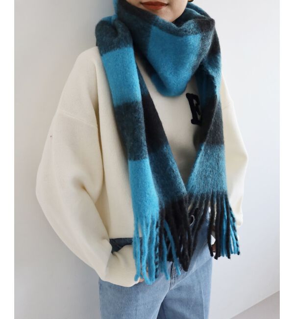  「《WEB限定アイテム》ビッグフリンジチェックストール」|ストール|
