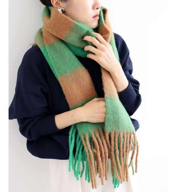  「《WEB限定アイテム》ビッグフリンジチェックストール」|ストール|