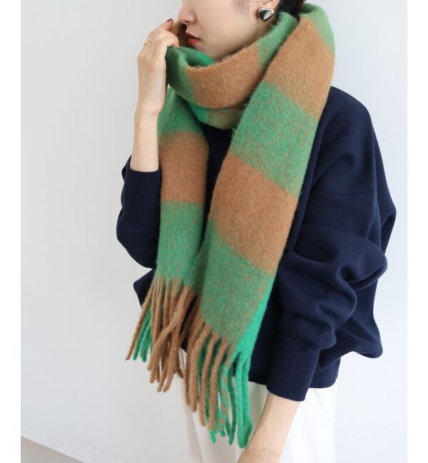  「《WEB限定アイテム》ビッグフリンジチェックストール」|ストール|