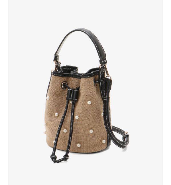  「パール付き巾着トート」|トートバッグ|