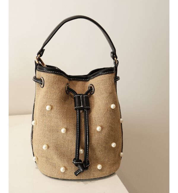  「パール付き巾着トート」|トートバッグ|