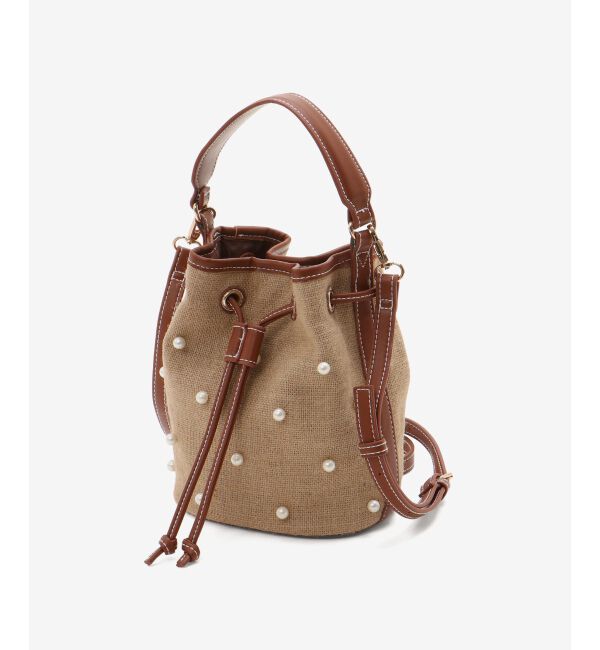  「パール付き巾着トート」|トートバッグ|