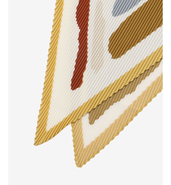  「ペイントブロック柄プリーツ大判スカーフ」|バンダナ・スカーフ|