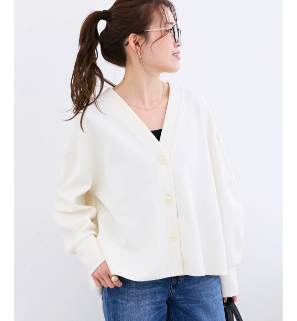  「カットジョーゼットカーデ」|カーディガン|オフ