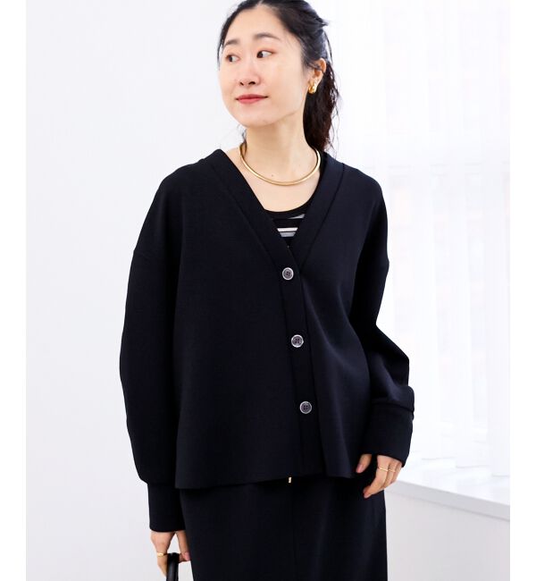  「カットジョーゼットカーデ」|カーディガン|ネイビー