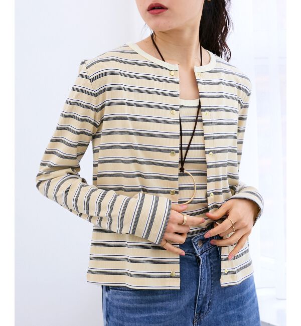  「マルチボーダーリブカーデ」|カーディガン|