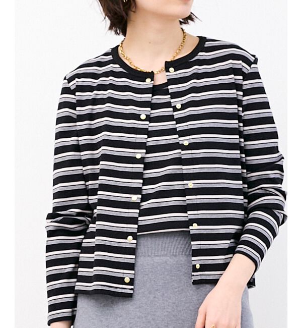  「マルチボーダーリブカーデ」|カーディガン|