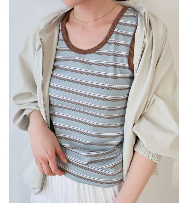  「マルチボーダーリブタンク」|タンクトップ|