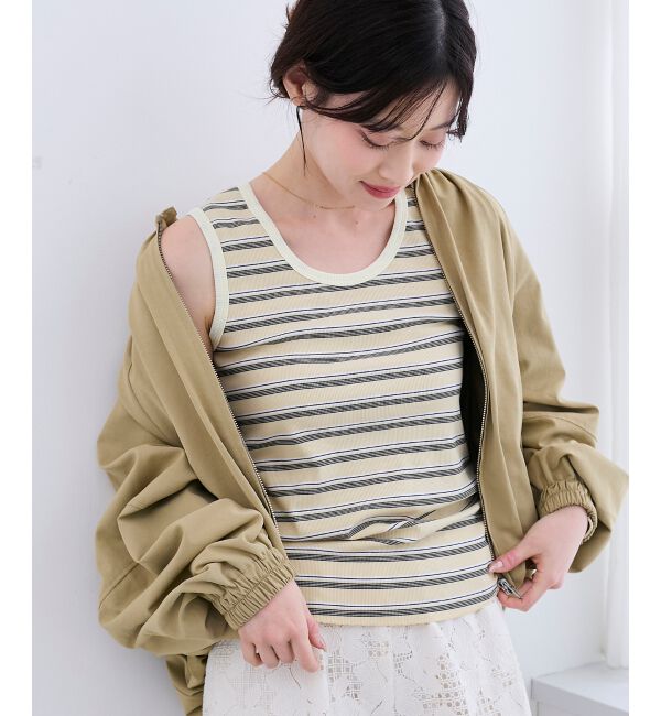  「マルチボーダーリブタンク」|タンクトップ|