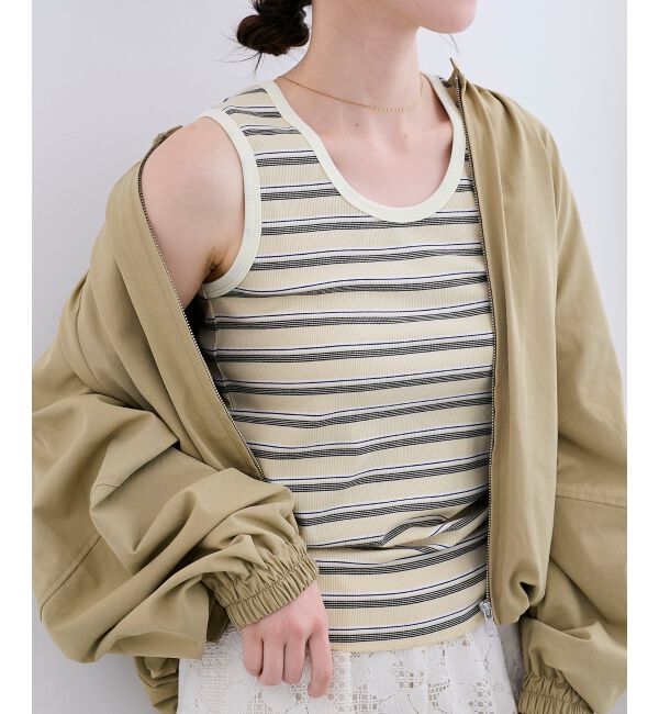  「マルチボーダーリブタンク」|タンクトップ|