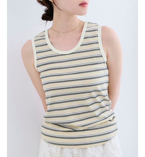  「マルチボーダーリブタンク」|タンクトップ|