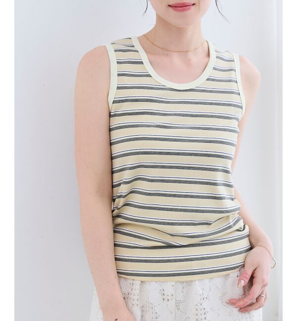  「マルチボーダーリブタンク」|タンクトップ|