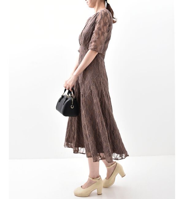 MAJESTICLEGON「パイピングモールレースドレス」|ドレス|