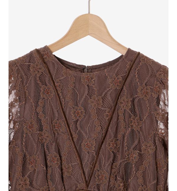 MAJESTICLEGON「パイピングモールレースドレス」|ドレス|