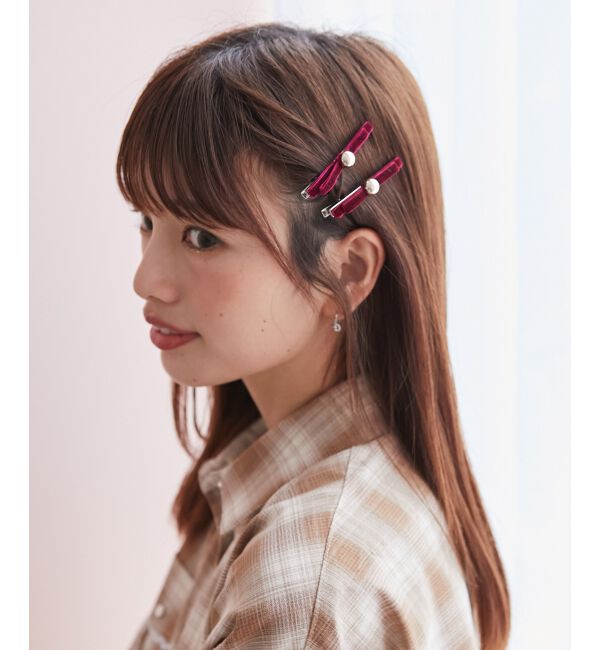 MAJESTICLEGON「クラシカルリボンヘアピンset」|その他|ボルドー