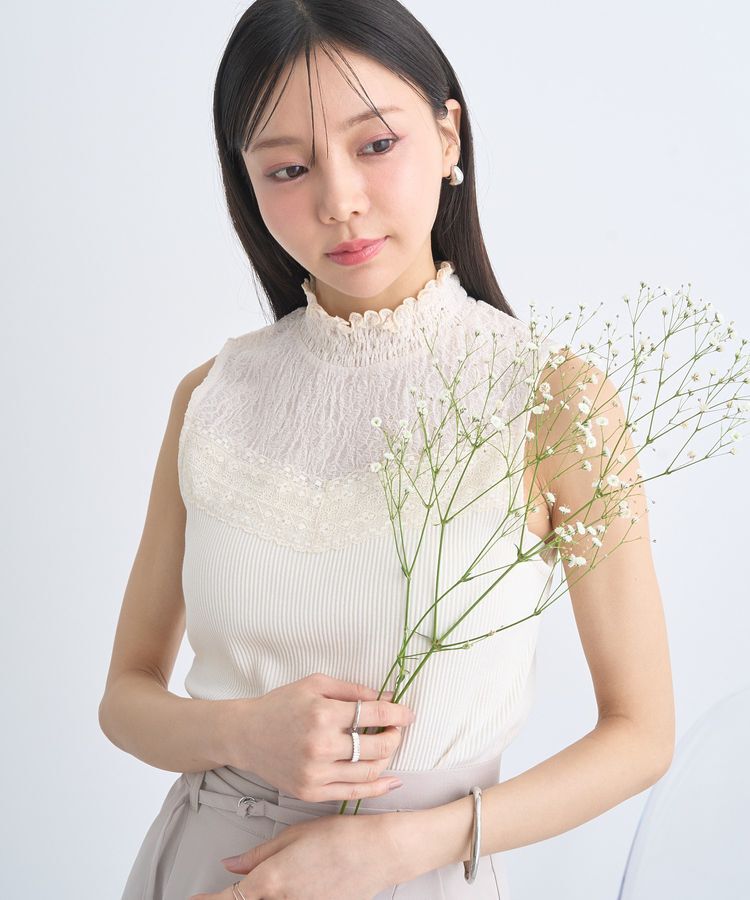 earth music&ecology「レースドッキングタンクトップ」|キャミソール|