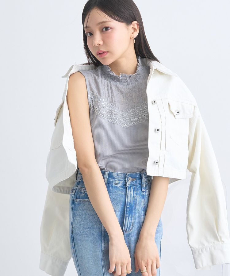 earth music&ecology「レースドッキングタンクトップ」|キャミソール|