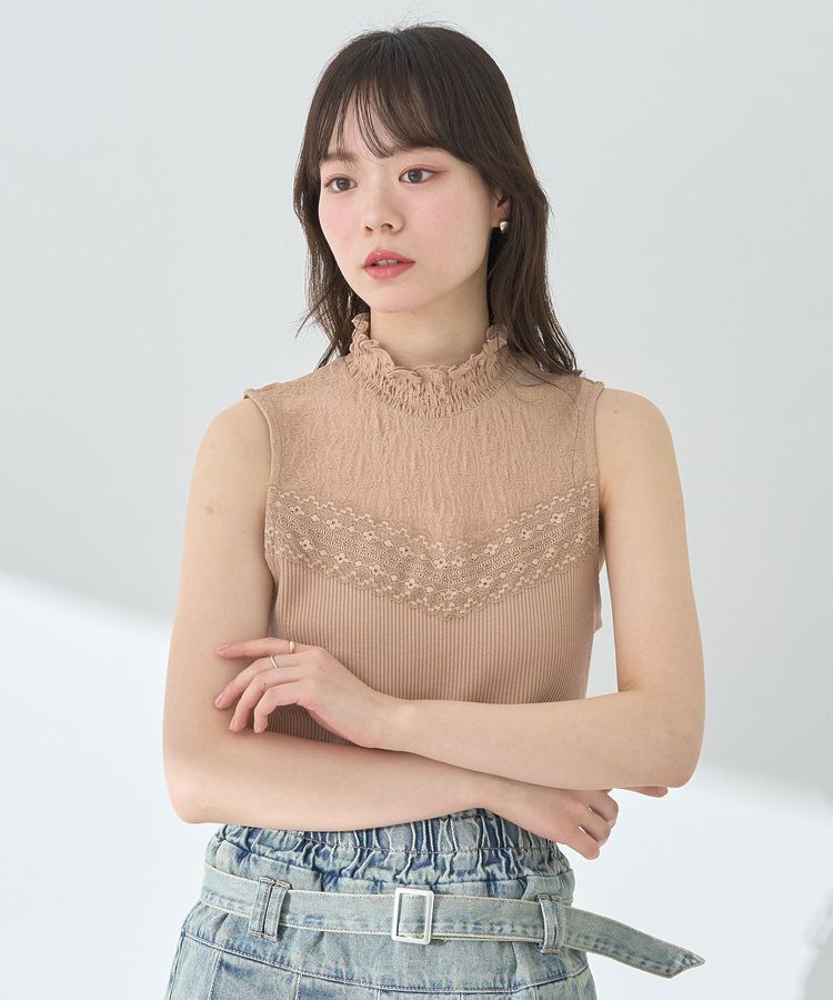 earth music&ecology「レースドッキングタンクトップ」|キャミソール|