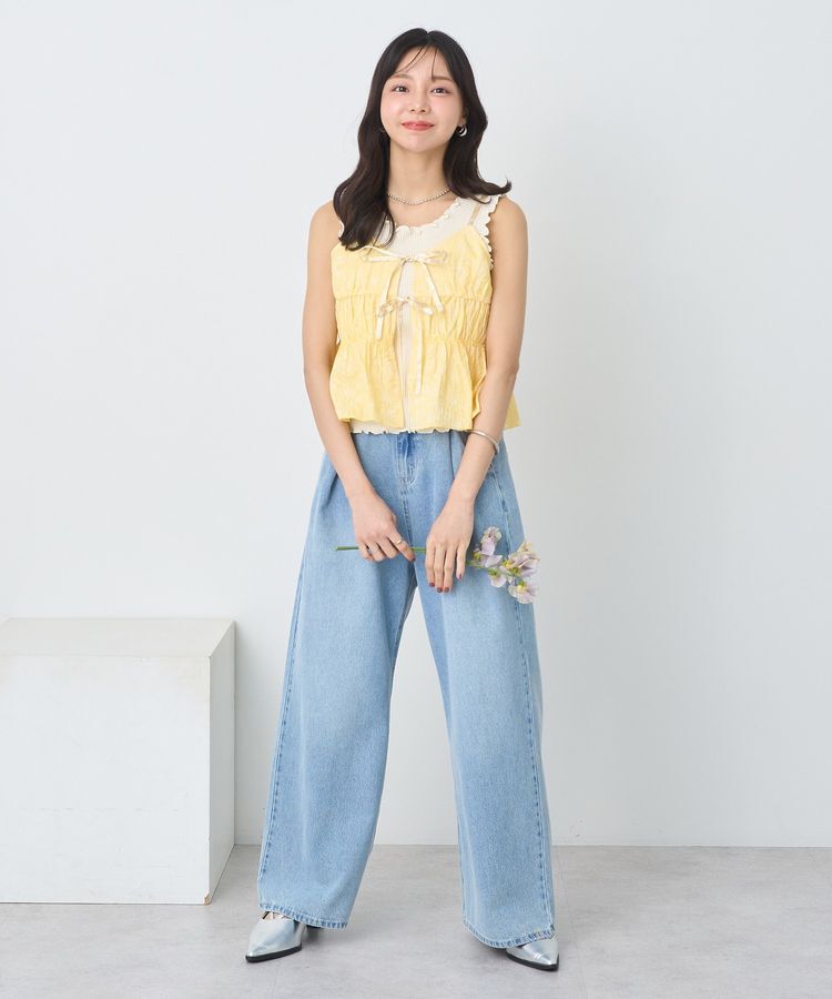 earth music&ecology「ジャガードフレアキャミブラウス」|ベスト・ジレ|