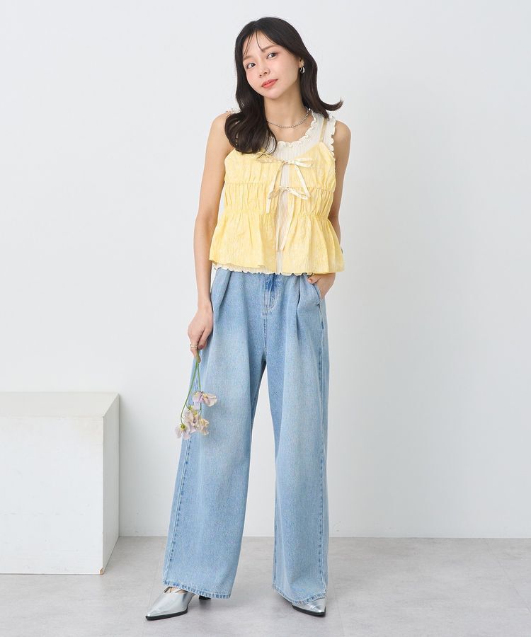 earth music&ecology「ジャガードフレアキャミブラウス」|ベスト・ジレ|