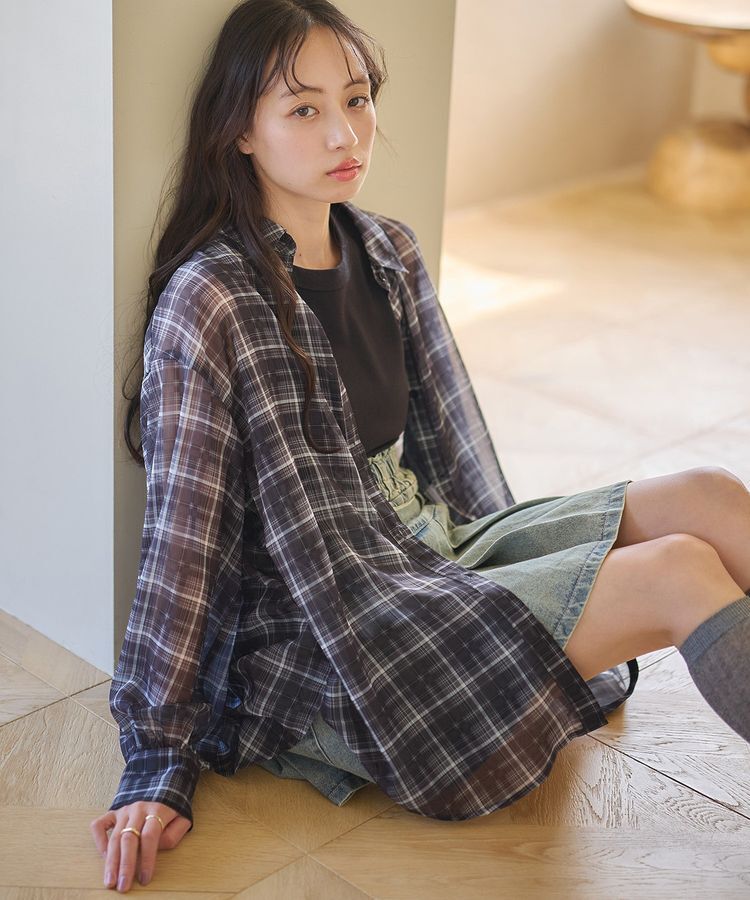 earth music&ecology「シアーチェックシャツ」|シャツ・ブラウス|