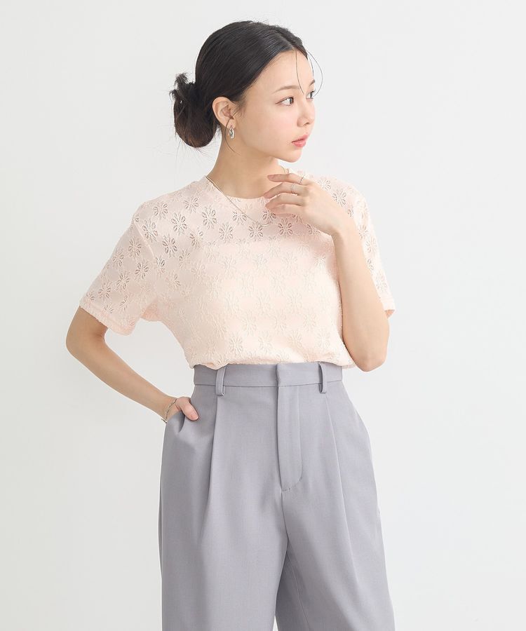 earth music&ecology「フラワーレースプルオーバー」|Tシャツ・カットソー|