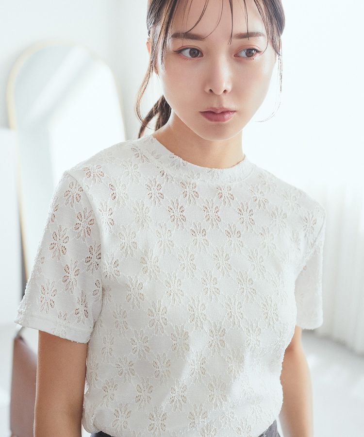 earth music&ecology「フラワーレースプルオーバー」|Tシャツ・カットソー|