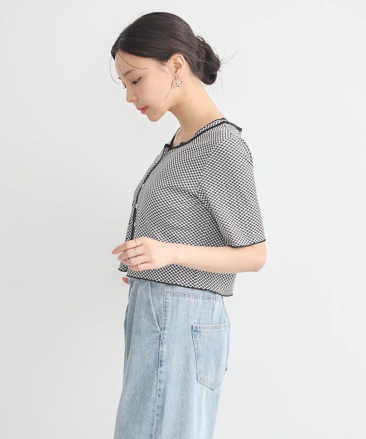 earth music&ecology「SET2点ギンガムメロ-カーデ＋リボンタンク」|カーディガン|