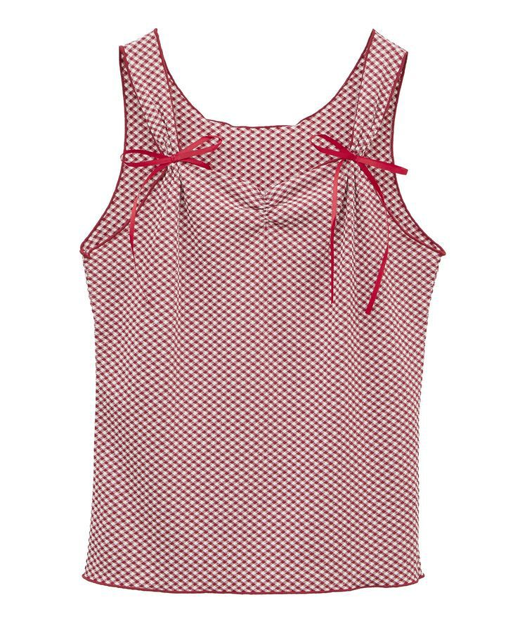 earth music&ecology「SET2点ギンガムメロ-カーデ＋リボンタンク」|カーディガン|