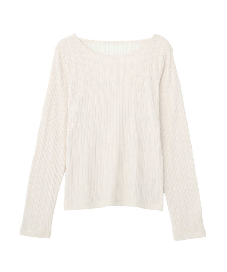 earth music&ecology「ランダムチェーンリブバックレースプルオーバー」|Tシャツ・カットソー|Off White