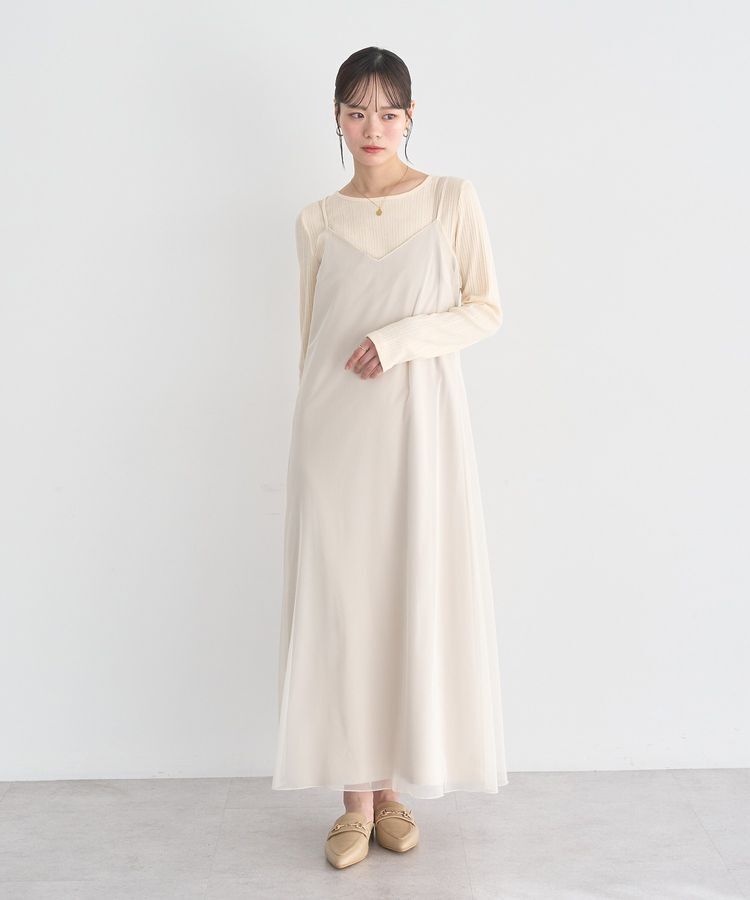 earth music&ecology「ランダムチェーンリブバックレースプルオーバー」|Tシャツ・カットソー|