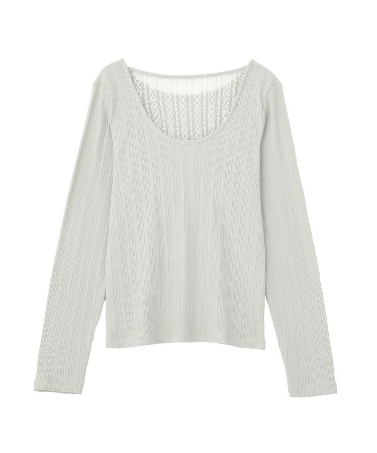 earth music&ecology「ランダムチェーンリブバックレースプルオーバー」|Tシャツ・カットソー|